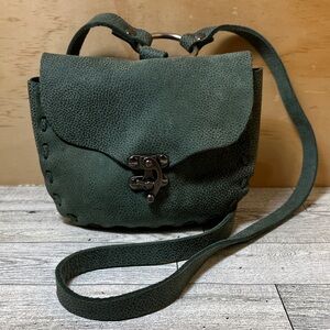 EUC Free People Mini Cynthia Crossbody Olive Green Suede Saddle Bag